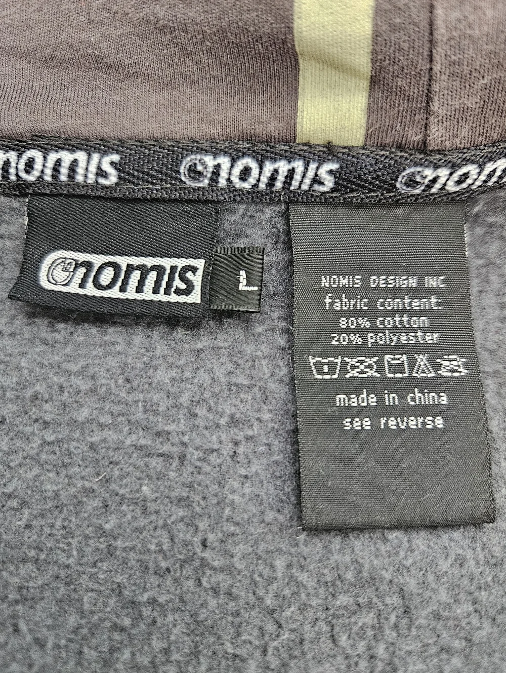 Vintage‎ Nomis Full Zip Hoodie Men Lg Gray Yellow Plaid Snowboard Streetwear Y2K
